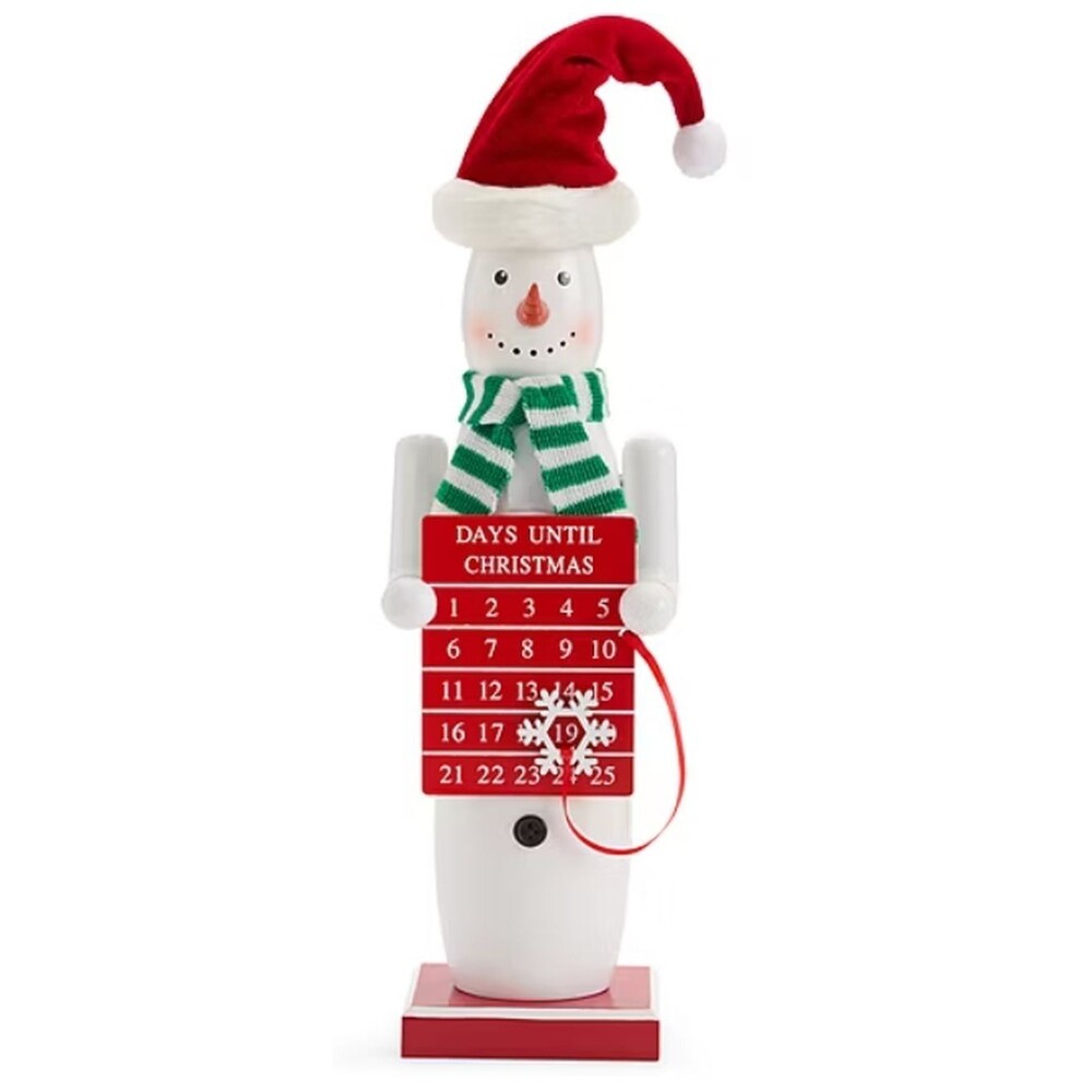 Wooden Nutcracker, 14", SNOWMAN ADVENT WITH CHRISTMAS COUNTDOWN BOARD # 3 126,NP